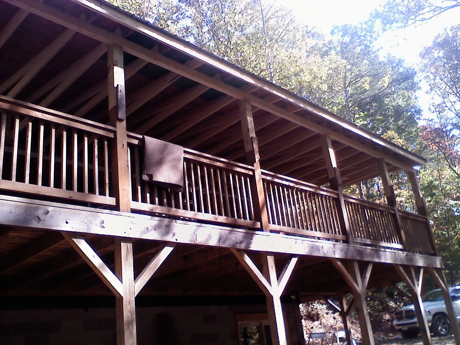 Timber framing under a new elevated porch and deck — Roof Leak Repair in Pocono Summit by Roofing Brothers